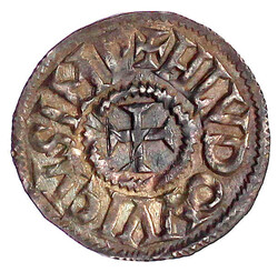 Pfennig o.J. Bourges. +BITVRIGES/+HLVDOVVICVS IMP um Kreuz. 1,77 g. ...