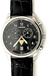 Fliegerchronograph JUNKERS F13, Stahl mit Lederarmband. Lunette 37 mm ...