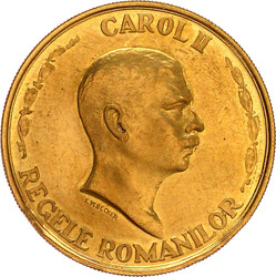 100 Lei 1940, auf sein 10. Regierungsjubiläum. 32,60 g. 900/1000. ...