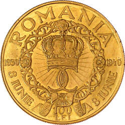 100 Lei 1940, auf sein 10. Regierungsjubiläum. 32,60 g. 900/1000. ...