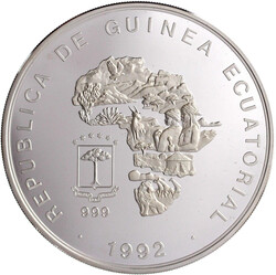 15000 Francos (1 Kilo Feinsilber) 1992. Bedrohte Tierwelt. ...