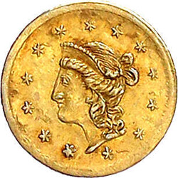 California Gold 1/2 Dollar rund 1870. 0,38 g. B&amp;G 1047. sehr ...