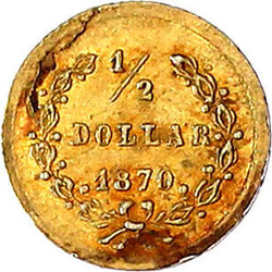 California Gold 1/2 Dollar rund 1870. 0,38 g. B&amp;G 1047. sehr ...
