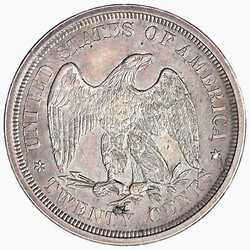 20 Cents 1875 S, San Francisco. vorzüglich, selten