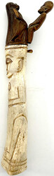 Kongo: Stamm der Lega. Fruchtbarkeits-Statuette aus Knochen und Holz ...