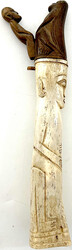 Kongo: Stamm der Lega. Fruchtbarkeits-Statuette aus Knochen und Holz ...