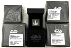 5 Feinsilbermünzen aus der Star-Wars-Serie der New Zealand Mint 2022 ...