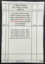 2 original versiegelte Trading-Coin-Boxen „The Art of DC Comics“, ...