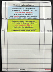 „Nutcracker“ (Nussknacker) Shaped Silver Coins. 10 X 1 Unze ...