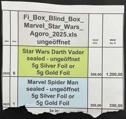 Star Wars & Marvel, 7 X Blind-Box-Ausgaben 2025. Die Boxen sind ...
