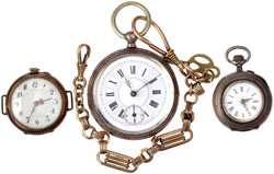 4 alte Taschenuhren: Schweizer Open Face Herrentaschenuhr Silber 800 ...