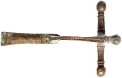 Bronze-Gewandfibel (Zwiebelknopffibel), spätrömisch, erstes Viertel ...