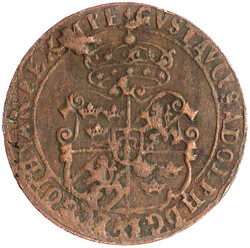 Kupfer Öre 1627, Nyköping. Steigender Greif. Mit Jahreszahl MDCXX7. ...