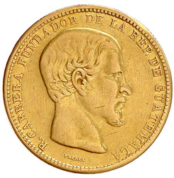 20 Pesos 1869 R. 31,97 g. 900/1000. fast sehr schön, kl. Kratzer