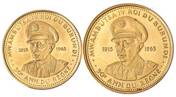 2 Stück: 10 und 25 Francs 1965. 50. Regierungsjubiläum. 3,00 und 7 ...