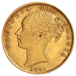 Sovereign 1881 S, Sydney. Wappen. 7,99 g. 917/1000. vorzüglich