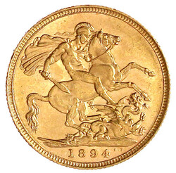 Sovereign 1894 S, Sydney. 7,99 g. 917/1000. prägefrisch/fast ...