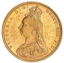 Sovereign 1890 M, Melbourne. Drachentöter. 7,98 g. 917/1000. gutes ...