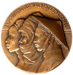 Französische Bronzemedaille 1931 von E. Blin. Kolonialausstellung ...