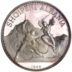 25 Leke Groß-Silbermünze 1968 Schwertertanz. 83,33 g. fein. In ...