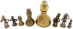 8 Stück Messing: 5 figürliche Goldstaubgewichte der Ashanti in ...