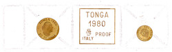 2 Stück: 10 und 20 Pa`anga 1980. FAO-Ausgabe. 0,40 und 0,80 g. ...