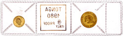 2 Stück: 10 und 20 Pa`anga 1980. FAO-Ausgabe. 0,40 und 0,80 g. ...