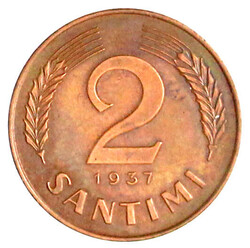 2 Santimi 1937. vorzüglich, selten