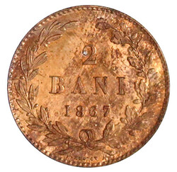 2 Bani 1867. Heaton, Birmingham. Erstabschlag, Prachtexemplar mit ...