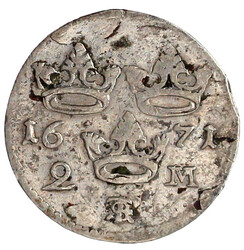2 Mark 1671. sehr schön, Schrötlingsfehler