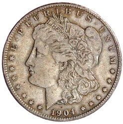 Morgandollar 1904 S, San Francisco. fast sehr schön