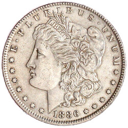Morgandollar 1886, Philadelphia. fast vorzüglich