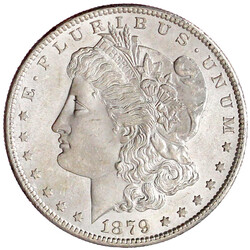 Morgandollar 1879 S, San Francisco. fast Stempelglanz, Prachtexemplar