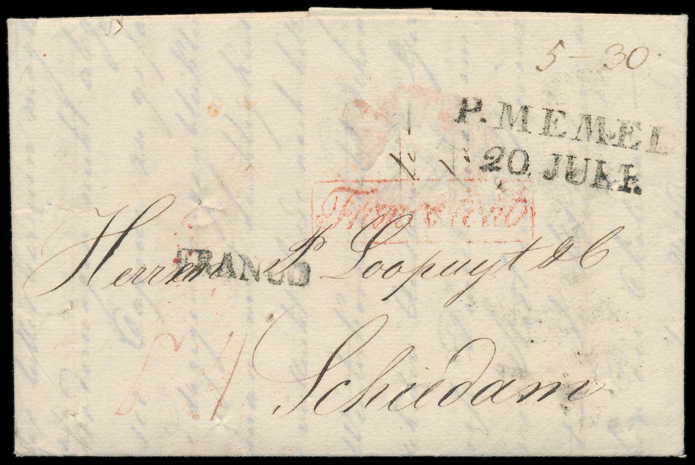 Vorphila-Faltbrief aus Reval vom 1/13 Juli 1831 nach Holland, mit ...