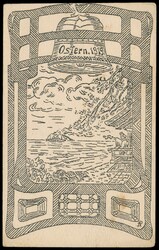 Nagoya, Bildkarte Ostern 1919 mit Abb. einer Osterglocke mit ...