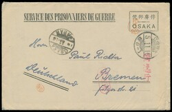 Osaka, Ganzsachenbriefumschlag (Seitz Type II) mit Einzelstempel ...