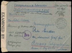 Internierten-Luftpostbrief an ein Besatzungsmitglied des vor der La ...