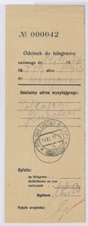 Polnische Post: Telegramm-Aufgabeschein mit Stempel Polski Urzad P. T ...