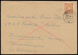 Brief an einen Leutnant z. See an Bord Minensuchboot Seelöwe in ...