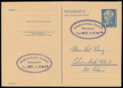 seltener Ganzsachen-Frageteil 12 Pf. Pieck ohne Postleitzahlkreise ...