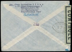 Zensurstelle Koblenz, Auslandsbrief nach USA, Stempel ...