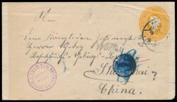 Ganzsache 2 A. 6 P. 9.6.02, violetter K2 Prisoner´s Office Boer Camp ...