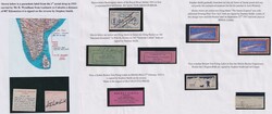 India 1934-7 seln “Rocket Mail” on 3 pages re Stephen Smith ...