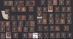 1840-1 1d Black used colln arranged by plate No's on Hagner sheets. ...