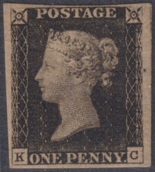 1840 1d Black (plate 1b, KC), 4 margins, close at top. SG cat £7500. ...