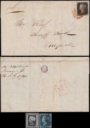 1840 1d Black (plate 1b, QJ), 4 margins, on cover, Inverness (14.7 ...