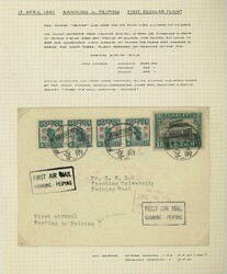 China. Covers and Cancellations. Air Mail. 1917-42 a selection of ...