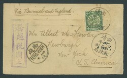 Provinces. Yunnan. The Burma Route. 1904 (July) opened-out envelope ...