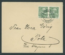 Foreign Post Offices. Austrian Post Office. 1909 (10 Sept.) envelope ...