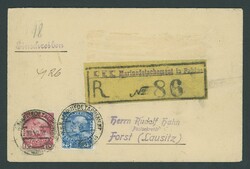 Foreign Post Offices. Austrian Post Office. 1912 (13 June) envelope ...